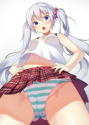 二次元銀髪微エロ画像 その1