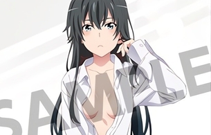 『俺ガイル』雪ノ下雪乃の裸にシャツだけのおっぱいがエロい姿のイラストのタペストリー！