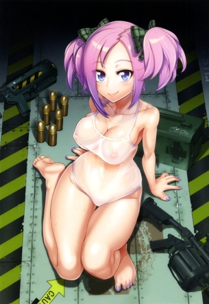 【2次】濡れたら透けちゃいそうな白スク姿の美少女二次エロ画像 その2【白スク】