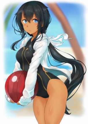 【水着】夏だし…ワンピースの水着を着た娘の二次エロ画像…!!!!その3