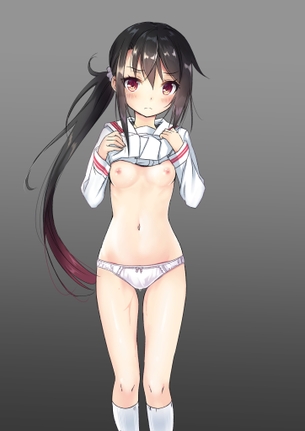 【2次】上着をたくし上げて乳見せしちゃってる女の子の二次エロ画像 その2【たくし上げ】