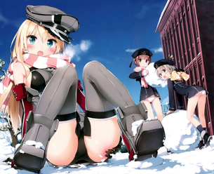 【急に床がどっか行った】すっ転んでる女の子達の二次エロ画像