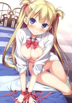 【2次】衣服がはだけて半脱ぎ状態になっちゃってる女の子の二次エロ画像 その4【半脱ぎ】