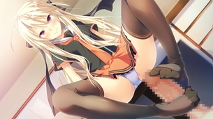 【2次】 足コキ 責めしちゃってる女の子の二次エロ画像【足コキ】