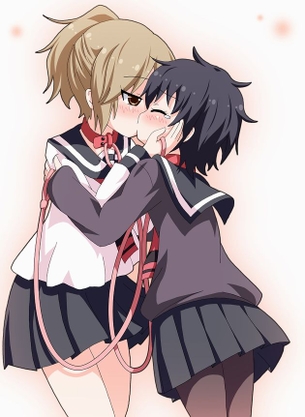 【百合.画像】レズや百合のカップルが見つめ合ってドキドキしたりキスしたり…♥【二次.画像】