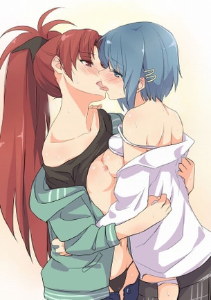 【百合・エロ画像】百合やガチレズの同性カップルの濃厚キスやクンニ♥【二次画像.moe】その1