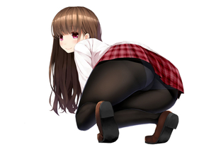 黒タイツ 黒パンストのエロ画像 破くより半脱がしが好きだなぁ