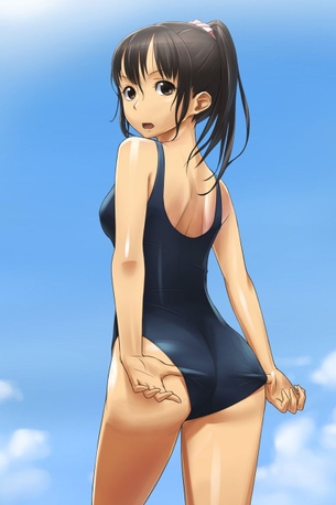 【2次】スク水姿が眩しくて可愛い女の子の二次エロ画像 その18【スク水】
