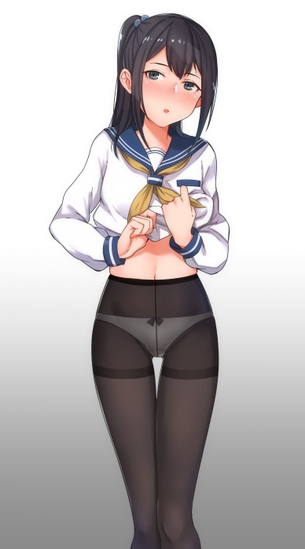 【2次】美脚が強調されるストッキング姿の美少女二次エロ画像【ストッキング】