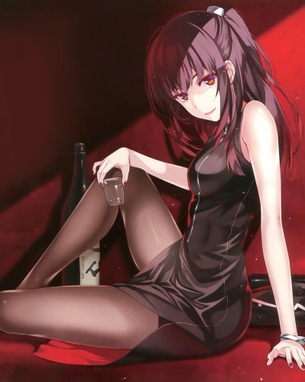 【2次】スリットの入った服を着ている太ももがエロい女の子の二次エロ画像【スリット】