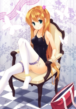 【2次】ニーソックスを着用した美脚な女の子の二次エロ画像 その5【ニーソックス】