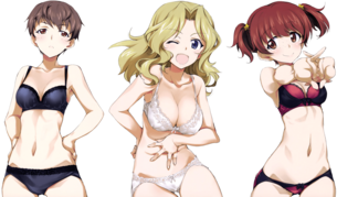 【ガールズ&パンツァー】エロコラに使えるガルパンヒロインのPNG透過エロ画像 その1