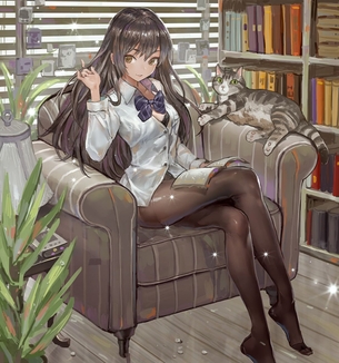 【2次】美脚が強調されるストッキング姿の美少女二次エロ画像 その9【ストッキング】