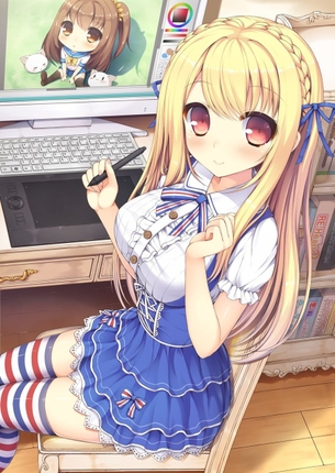 【2次】ニーソックスを着用した美脚な女の子の二次エロ画像 その7【ニーソックス】