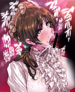 【二次エロ】イラマチオで涙目になっちゃってるエロ画像まとめ 2