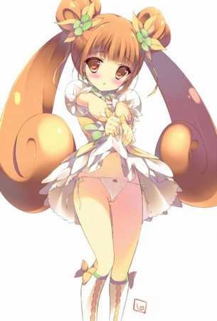 スカートをたくし上げてスケベな部分を見せてくれるやさしい女の子