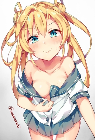 【二次・ZIP】衣服脱ぎかけてる虹美少女のエッチな画像