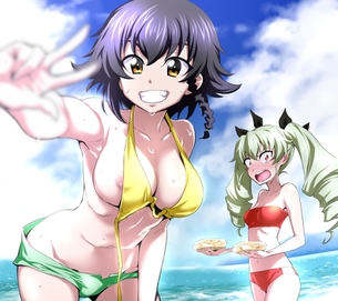 【二次・ZIP】乳首や乳輪チラ見えしてる美少女のエッチな画像
