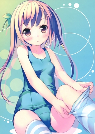 【二次・水着】からだのラインがくっきり！スクール水着の美少女画像