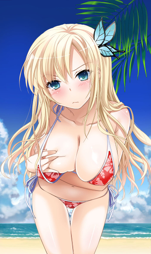 【二次・水着】屈みこんでおっぱいが強調された感じがたまらん・・・ その2