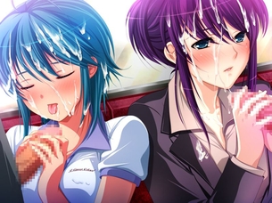 二人でぶっかけられてる二次元女の子画像