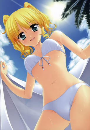 【二次・エロ画像】清楚さが際立つ、白ビキニの美少女画像