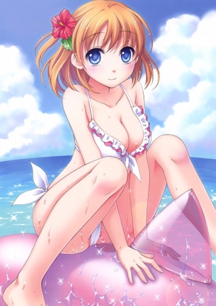 【二次・水着】海辺に映える、水着姿の美少女画像