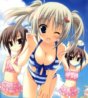 【二次・水着】屈みこんでおっぱいが強調された感じがたまらん・・・ その1