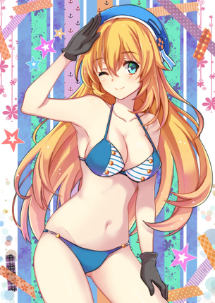 【二次・水着】魅惑的なカラダを堪能できるビキニ姿の美少女画像 その1
