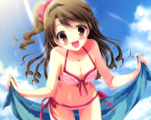 【二次・エロ画像】真夏の太陽に、美少女のビキニ・・・ たまりませんなあ。。。 その1