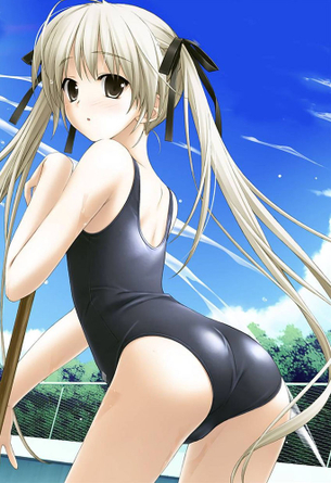 【二次・水着】艶かしいカラダのラインがくっきりのスク水姿の美少女画像 その7