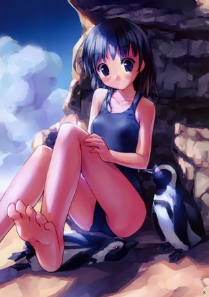 【二次・水着】艶かしいカラダのラインがくっきりのスク水姿の美少女画像 その3