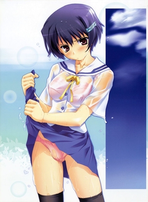 制服で誘惑する二次元女の子画像
