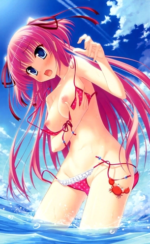 【二次・水着】おいおい、かわいい女の子がおっぱいぽろりしちゃってるよ・・・ その2