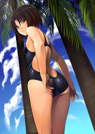 【二次・水着】艶かしいカラダのラインがくっきりのスク水姿の美少女画像 その6
