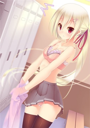 【着替え】着替えてる途中の女の子の二次元エロ画像＆イラスト Part22
