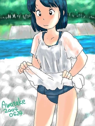 【透け着衣】濡れて体が透けちゃっている女の子の二次元エロ画像＆イラスト Part09