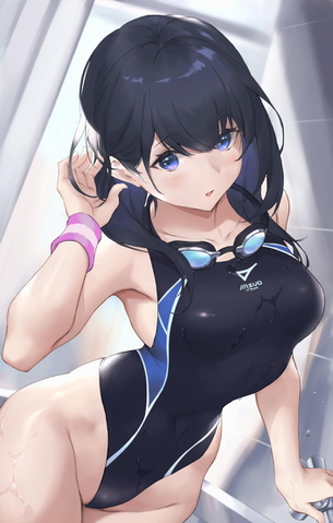 【二次】カラダにピタっと張り付いてエッチな、濡れ競泳水着女子画像