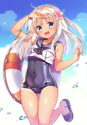 【スク水】貧乳、微乳だからこそ似合ってしまうスクール水着女子画像