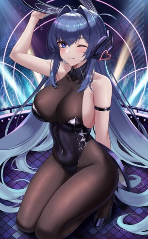 【アズールレーン】黒スト黒ぴちインナーとバニーガール衣装がエッチすぎる、ニュージャージーちゃんの二次画像【レオタード】