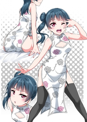 【二次】ガーターベルトストッキングがセクシーなチャイナドレス女子画像