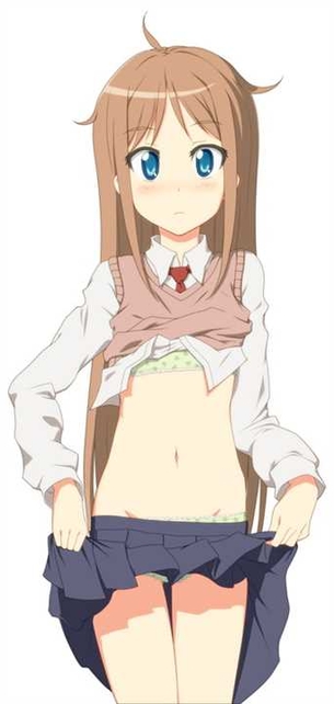 【たくし上げ】服をたくし上げて見せてくれる女の子の二次元エロ画像＆イラスト Part03