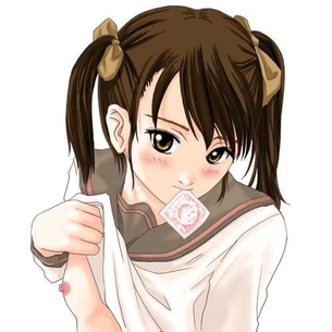 【コンドーム】ゴムを咥えたりゴム有りエッチしてる女の子の二次元エロ画像＆イラスト Part44