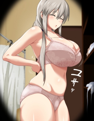 【二次】大面積のブラジャーでたわわなおっぱいを包み込んでる巨乳画像