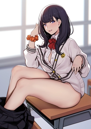 【JK】教室でドキドキ露出プレイを楽しんでる女子校生の画像