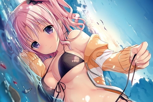 夏が待ち遠しくなる水着美女の二次エロ画像！