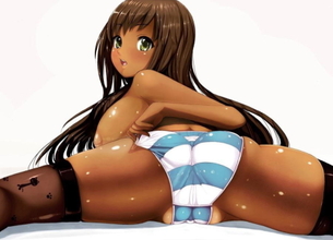 日焼けした女の子や褐色娘のメラニン多めな二次元エロ画像