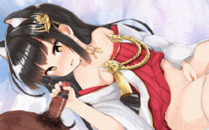 【エロGIF】長門の髪コキオナニーGIFアニメ二次エロ画像【アズールレーン】