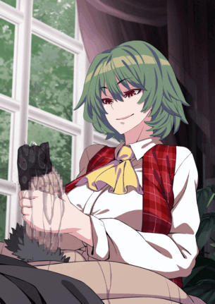 【エロGIF】風見幽香の亀頭責め手コキ二次エロ画像【東方Project】