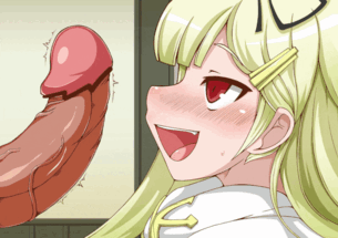 【エロGIF】夕立のフェラ口内射精ごっくんGIFアニメ二次エロ画像【艦これ】
